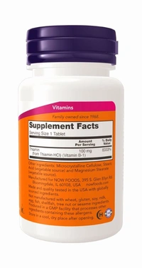 Now Vitamin B-1 100 mg - 100 Tablets