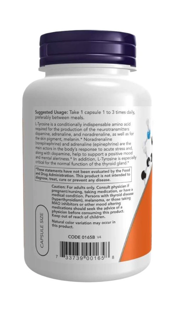 Now L-Tyrosine 750 mg, Extra Strength - 90 Veg Capsules