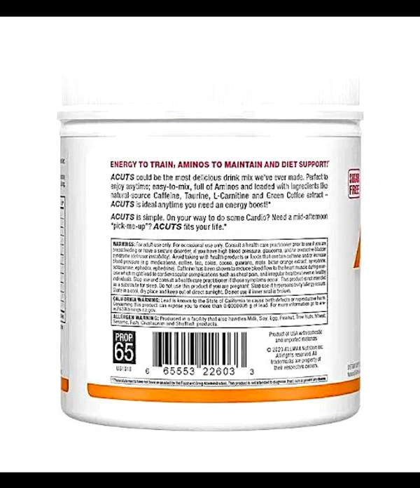 ALLMAX A:CUTS Amino-Charged Energy Drink, - 210g 30SERVINGS, Peach Mango