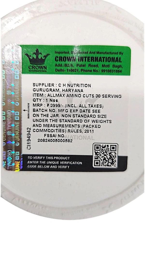 ALLMAX A:CUTS Amino-Charged Energy Drink, - 210g 30SERVINGS, Peach Mango