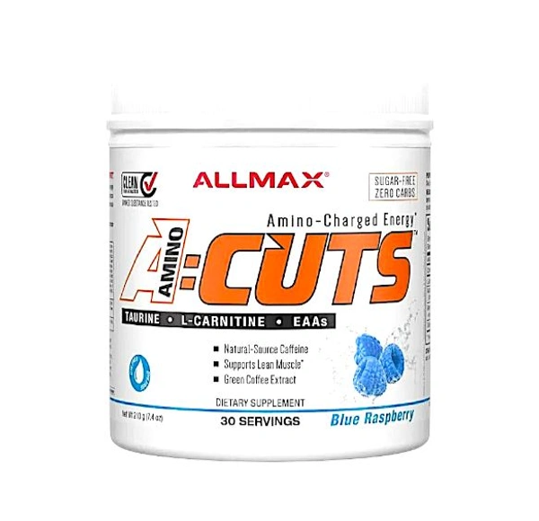 ALLMAX A:CUTS Amino-Charged Energy Drink, - 210g 30 SERVINGS, Blue Raspberry