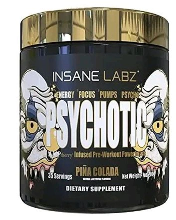 Insane Labz Psychotic Gold Pre Workout 35 Servings - 200g, Piña Colada