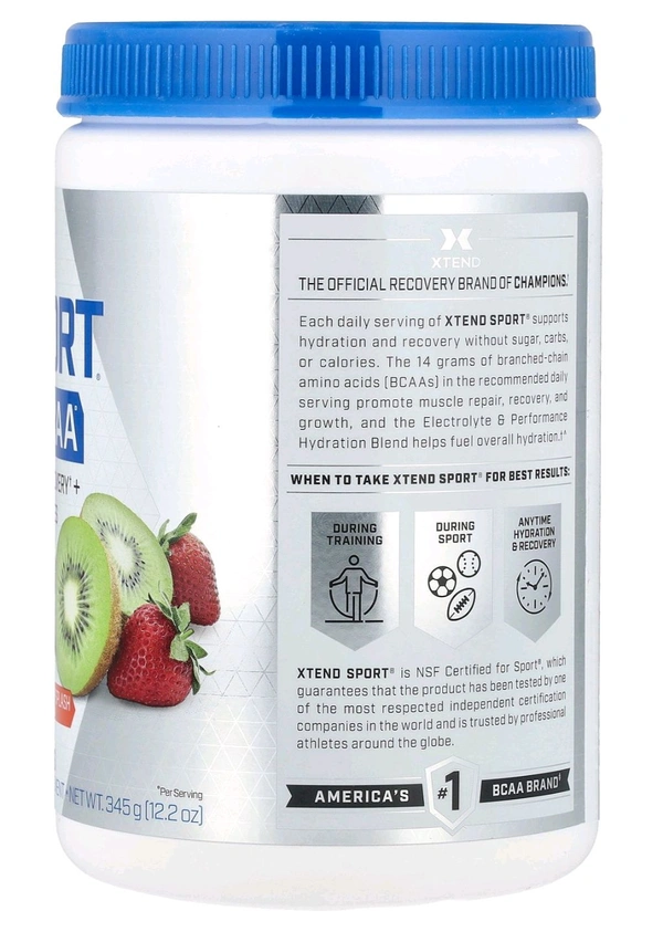 Scivation XTEND Original BCAA Powder 30 Servings - 12.2 oz (345 g), Strawberry Kiwi Splash