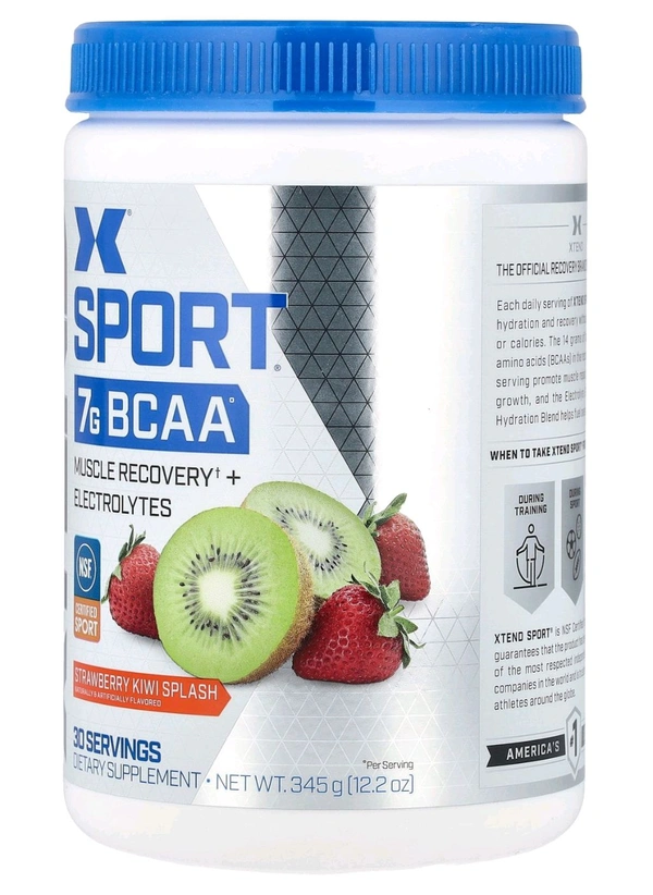 Scivation XTEND Original BCAA Powder 30 Servings - 12.2 oz (345 g), Strawberry Kiwi Splash