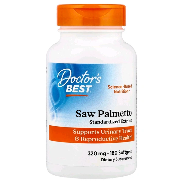 Doctor's Best,Saw Palmetto, Standardized Extract, 320 mg, - 180 Softgels