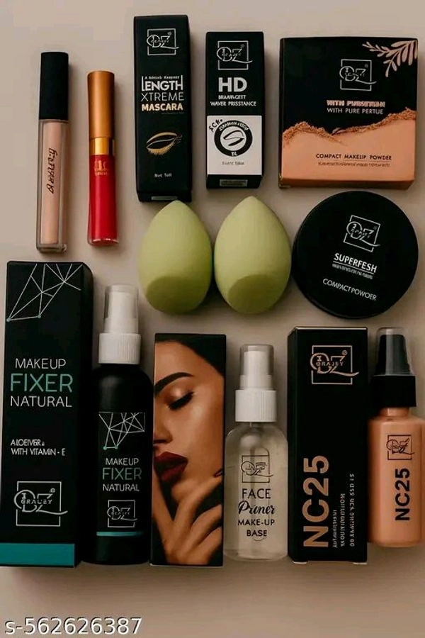 MULTICART Makeup combo pack of 10 - Black, Free Size
