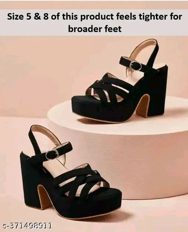 A&U Footwear LATEST WOMEN HEEL - Black, IND-3