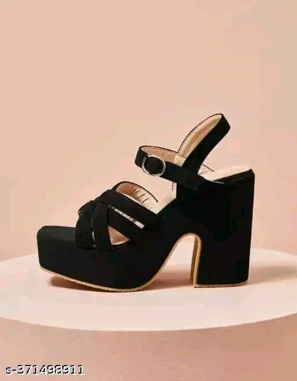 A&U Footwear LATEST WOMEN HEEL - Black, IND-3