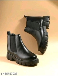 M/S GUNJAN INTERNATIONAL Latest Graceful Casual Chelsea Boots Girls - Black, IND-3