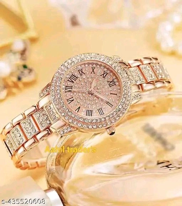 Aahil Trader's New fhasion women luxury diamond shiny Cristal wrists brand type's quartz watch for women and pretty girls - Free Size, Anzac
