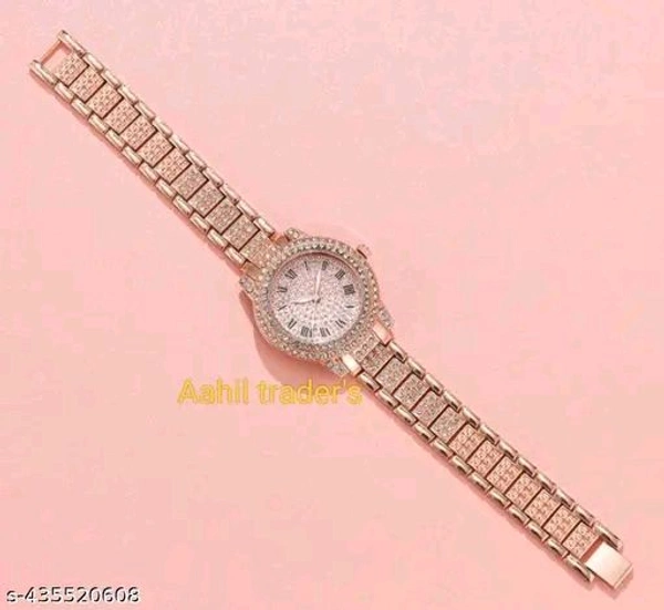 Aahil Trader's New fhasion women luxury diamond shiny Cristal wrists brand type's quartz watch for women and pretty girls - Free Size, Anzac