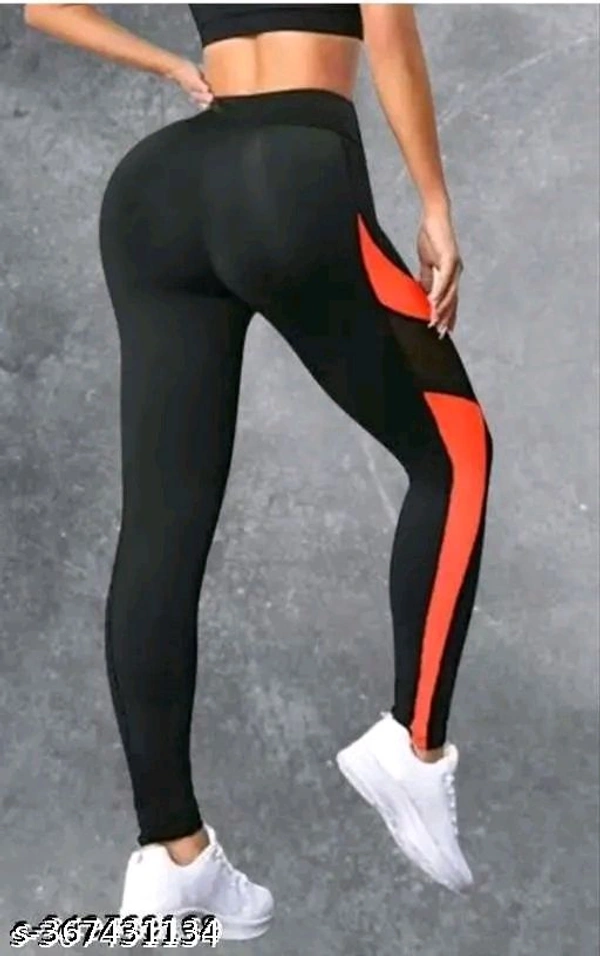 Eluxia Fit Yoga Gym Regular Fit Ankle Length Track Pants Jeggings | Stretchable Striped Sports Track Pant | Sports Tights |For Women's &Girl's (Black) - White, 30