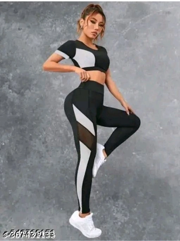 Eluxia Fit Yoga Gym Regular Fit Ankle Length Track Pants Jeggings | Stretchable Striped Sports Track Pant | Sports Tights |For Women's &Girl's (Black) - M, 30