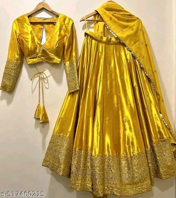 Savani Creation fancy work lehenga choli - Black, Gold