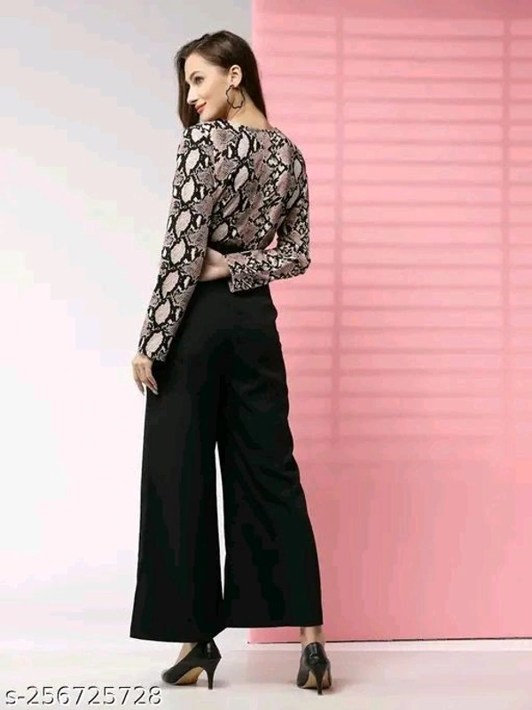 KRINISH Women's Stylish Printed Jumpsuit - Black, XXL