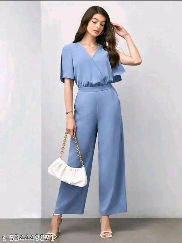 Khodiyar- Tax New trendy split sleeve junmpsuit - XXL, Cornflower Blue