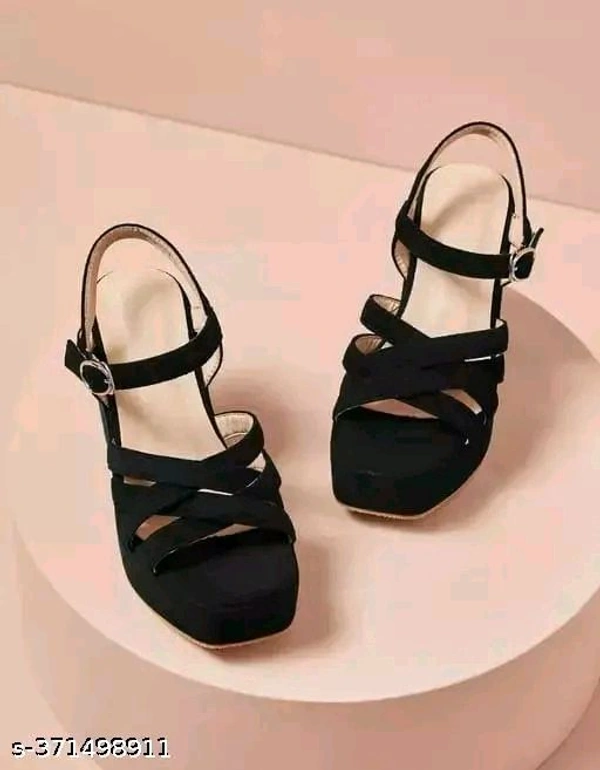 A&U Footwear LATEST WOMEN HEEL - Black, IND-5