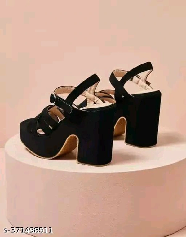 A&U Footwear LATEST WOMEN HEEL - Black, IND-6