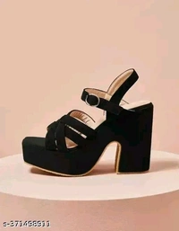 A&U Footwear LATEST WOMEN HEEL - Black, IND-7