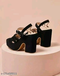 A&U Footwear LATEST WOMEN HEEL - Black, IND-7