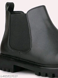 M/S GUNJAN INTERNATIONAL Latest Graceful Casual Chelsea Boots Girls - Black, IND-7