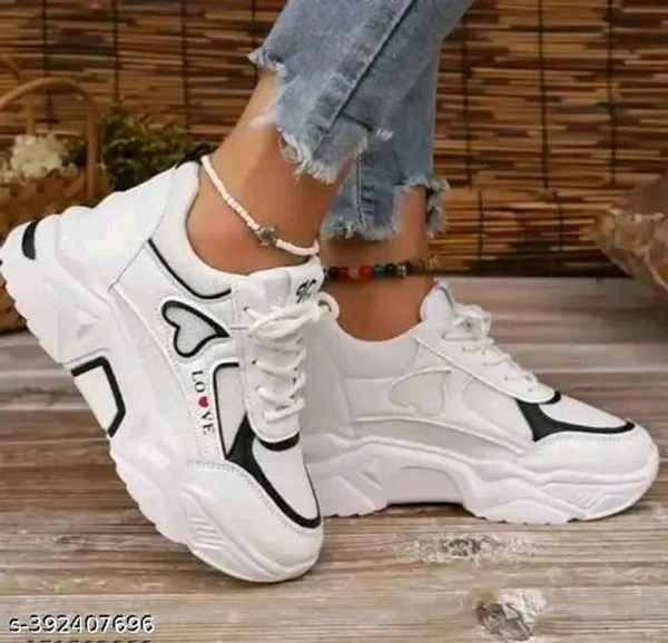 Nidaho New trending casual shoes for girls and women - White, IND-5