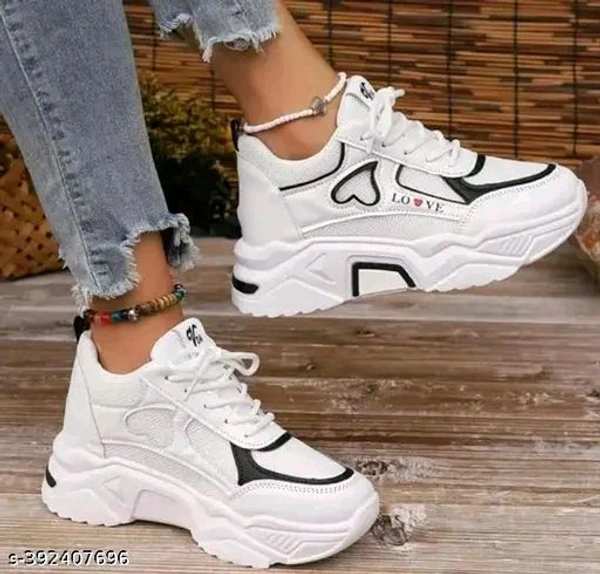 Nidaho New trending casual shoes for girls and women - White, IND-6