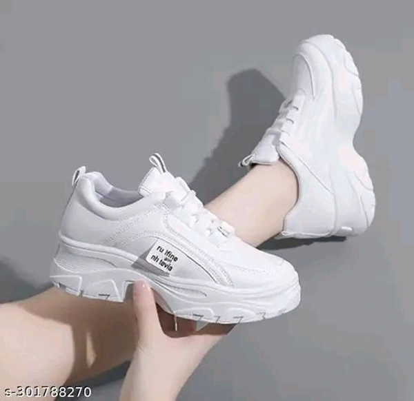 Fashion World' First Fashion world trending faitar shoes girls shoes casual and sport and shoes - White, IND-8