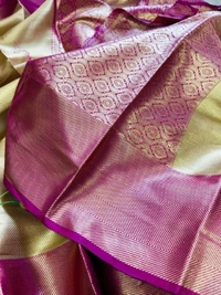 Celebrity Style Banarasi Golden Tissue Zari Silk Saree – Premium Collection - FREE