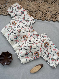 PAITHANI_HOUSE11 Elegant Khadi Cotton Saree with Heavy Embroidered Aura Cotton Padded Blouse (CF-160) - RAMA