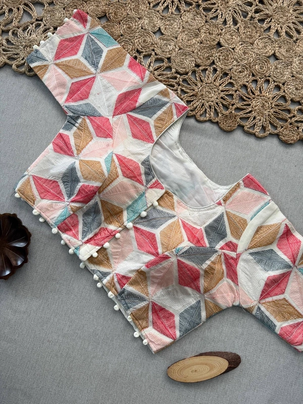 PAITHANI_HOUSE11 Premium Khadi Cotton Saree & Heavy Work Blouse Combo – CF-162 - PEACH