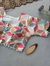 PAITHANI_HOUSE11 Premium Khadi Cotton Saree & Heavy Work Blouse Combo – CF-162 - PEACH