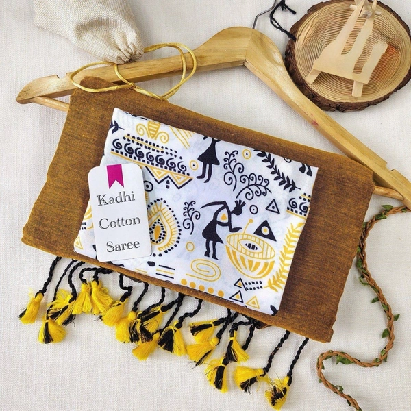 PAITHANI_HOUSE11 Handloom Khadi Cotton Saree: Boom Boom Sale! - MUSTARD YELLOW