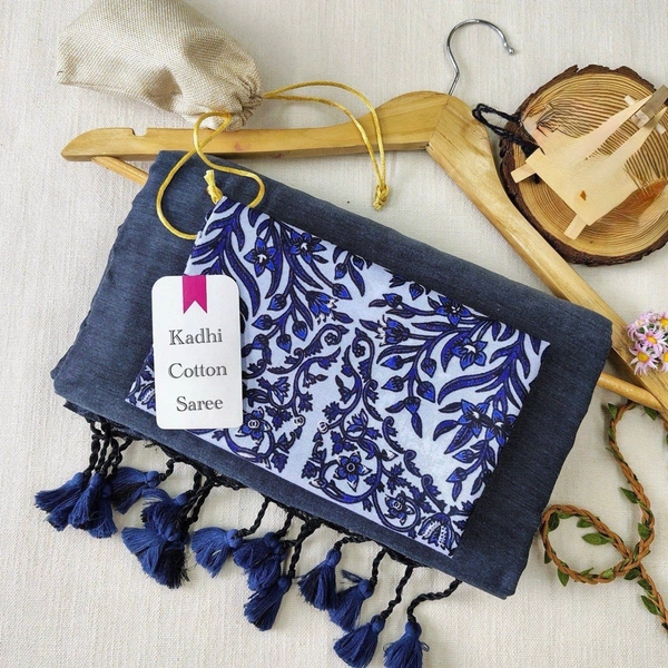 PAITHANI_HOUSE11 Handloom Khadi Cotton Saree: Boom Boom Sale! - GREY