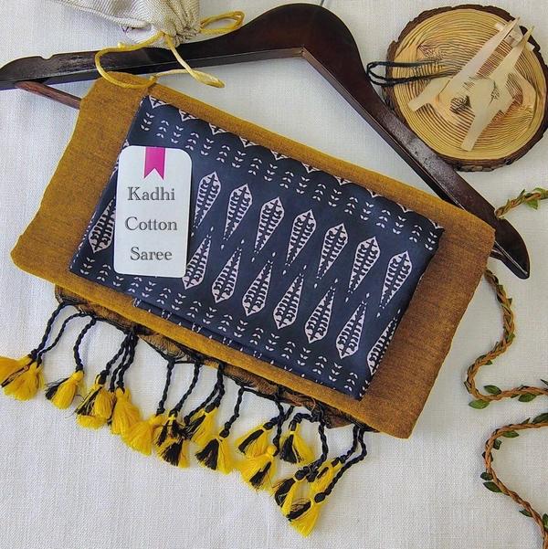 PAITHANI_HOUSE11 Handloom Khadi Cotton Saree: Boom Boom Sale! - MUSTARD YELLOW