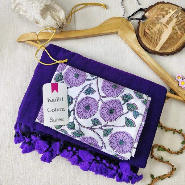 PAITHANI_HOUSE11 Handloom Khadi Cotton Saree: Boom Boom Sale! - PURPLE