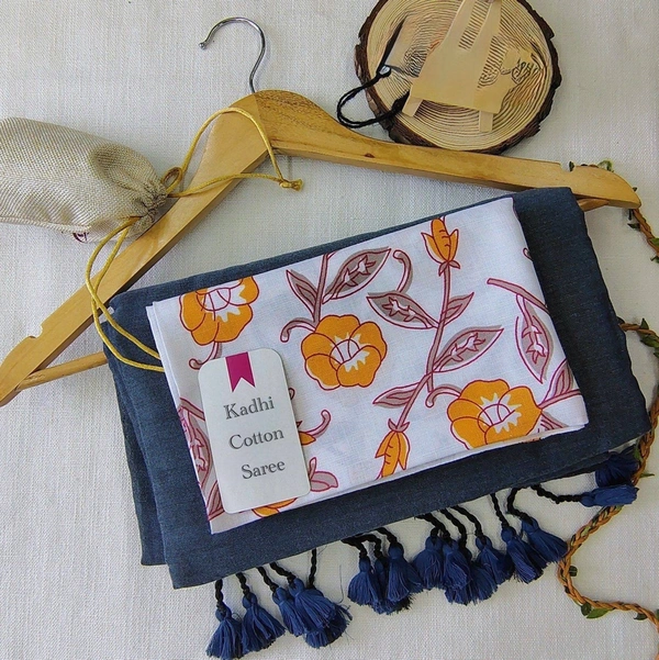 PAITHANI_HOUSE11 Handloom Khadi Cotton Saree: Boom Boom Sale! - GREY3