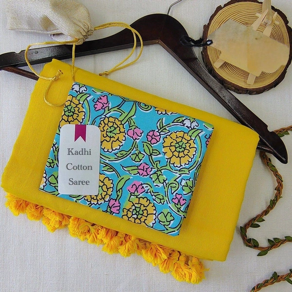 PAITHANI_HOUSE11 Handloom Khadi Cotton Saree: Boom Boom Sale! - YELLOW