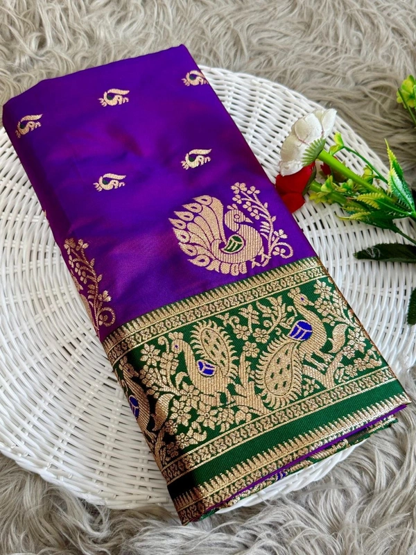 Authentic Maharashtrian Peshwai Paithani Silk Saree - Rich Royal Body with Grand Peacock Butta