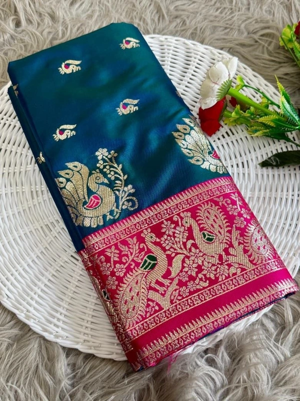 Authentic Maharashtrian Peshwai Paithani Silk Saree - Rich Royal Body with Grand Peacock Butta