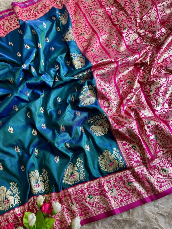 Authentic Maharashtrian Peshwai Paithani Silk Saree - Rich Royal Body with Grand Peacock Butta - FREE, Rama Green