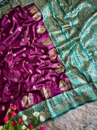 Authentic Maharashtrian Peshwai Paithani Silk Saree - Rich Royal Body with Grand Peacock Butta - FREE, Wine