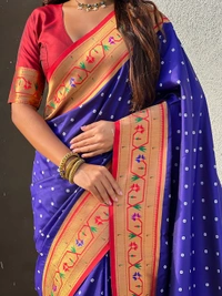 PAITHANI_HOUSE176 Bandhani Paithani Saree New Design 2025 � Soft Silk Zari Woven Saree for Wedding & Festival Look - [Bandhani Paithani] E - VIOLET