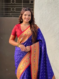 PAITHANI_HOUSE176 Bandhani Paithani Saree New Design 2025 � Soft Silk Zari Woven Saree for Wedding & Festival Look - [Bandhani Paithani] E - VIOLET