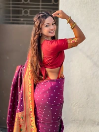 PAITHANI_HOUSE180 Bandhani Paithani Saree New Design 2025 � Soft Silk Zari Woven Saree for Wedding & Festival Look - [Bandhani Paithani] E - WINE