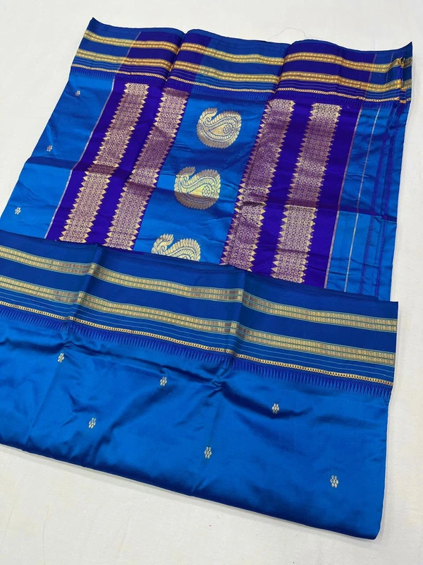 Designer Class Handloom Narayanpeth Silk Saree with Classic Pallu - Free, Royal Blue