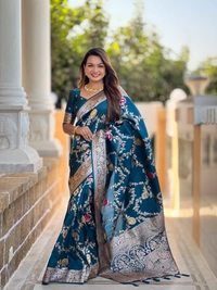 PAITHANI_HOUSE322 Designer Soft Banarasi Saree with Zari Border & Weaving Blouse - BANARASI - 1 - MORPICH