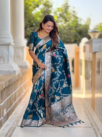 PAITHANI_HOUSE322 Designer Soft Banarasi Saree with Zari Border & Weaving Blouse - BANARASI - 1 - MORPICH