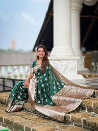 PAITHANI_HOUSE259 Designer Soft Banarasi Silk Saree with Meenakari Weaving & Contrast Rich Pallu - BANARASI - 15 NECKLESS - Green