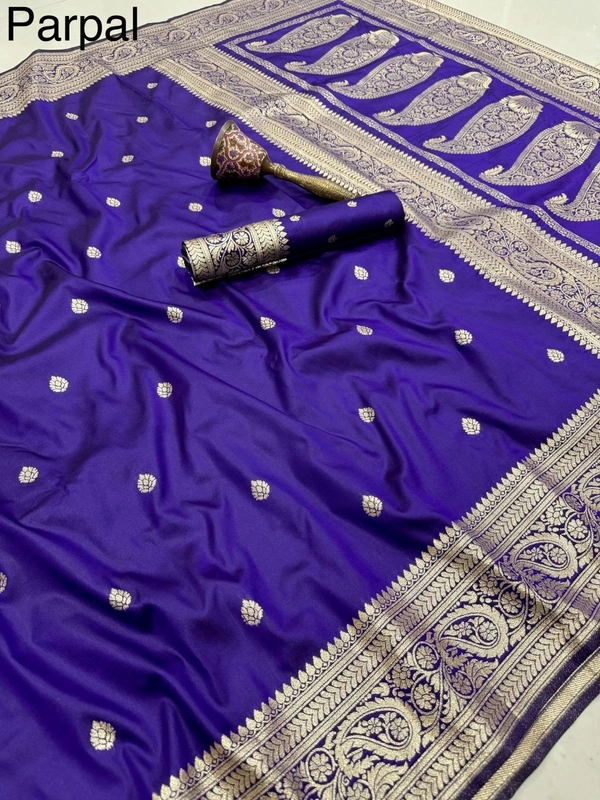 Designer Soft Silk Banarasi Saree | Lightweight Ethnic Wear with Heavy Meenakari Border